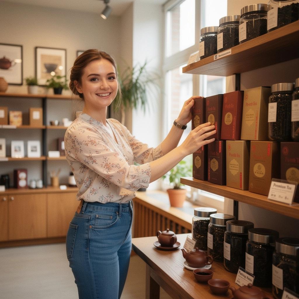 Un jardin de thГ© en Chine, illustrant l'origine des feuilles de thГ© Pu-erh.